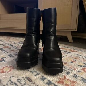 Women's Black Platform Ankle Boots
